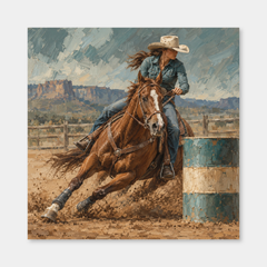 Arena Turn Western oil painting
