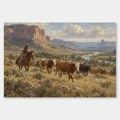 Working Range Western oil painting