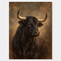 Black Bull Study Western oil painting