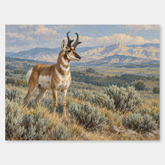 Desert Pronghorn Western oil painting