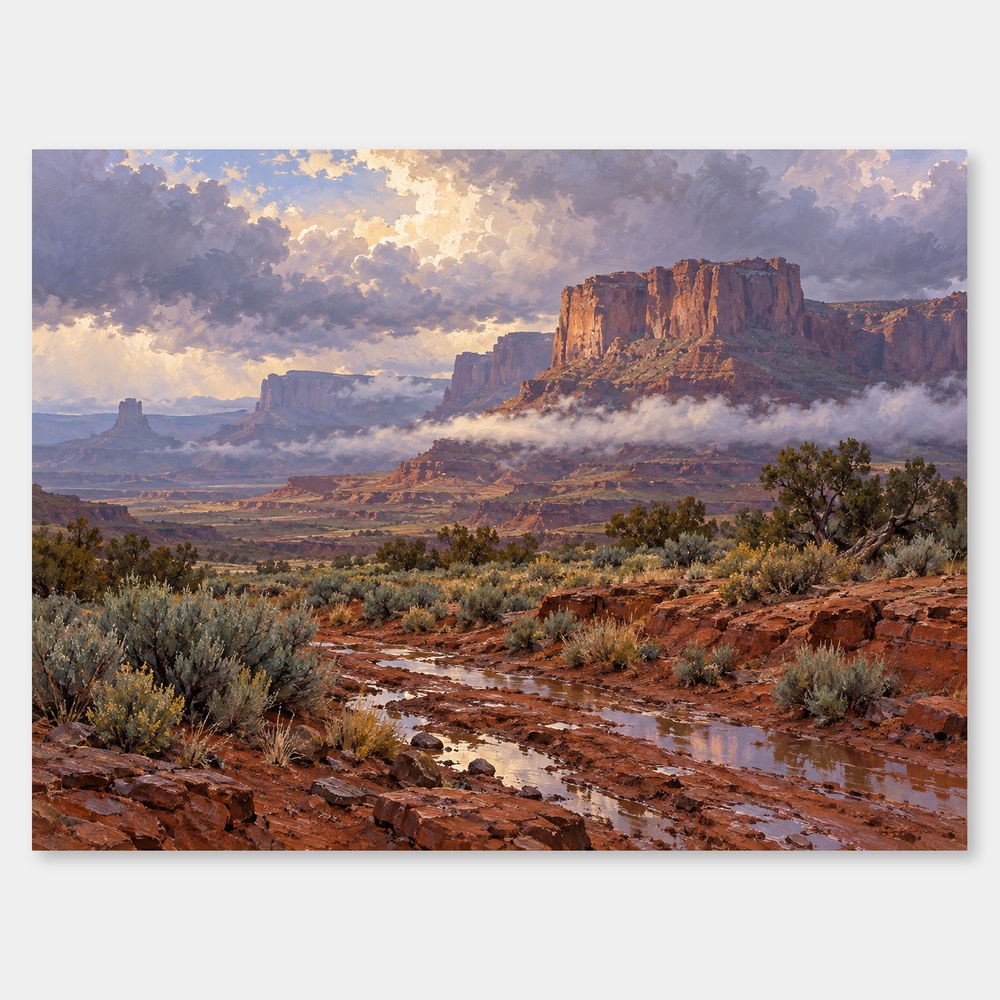 Mesa After Rain Western oil painting