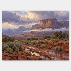 Mesa After Rain Western oil painting