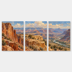 Canyon Bands Western oil painting set of 3