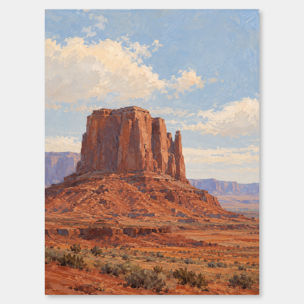 Red Rock Silence Western oil painting