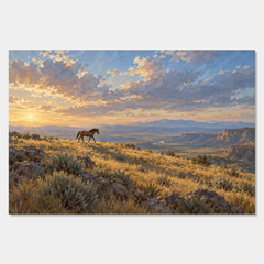 The Mustang's Shadow Western oil painting main artwork