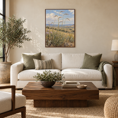 Blue Grama in Bloom Western oil painting displayed in an interior scene 2