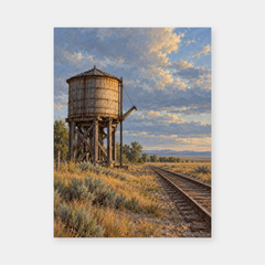 The Water Tower Western oil painting main artwork