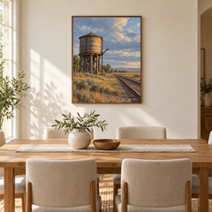 The Water Tower Western oil painting displayed in an interior scene 3