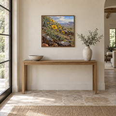 Desert Marigold after Rain Western oil painting displayed in an interior scene 3