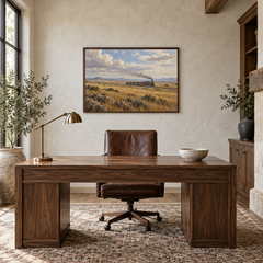 The Last Train West Western oil painting displayed in an interior scene 1