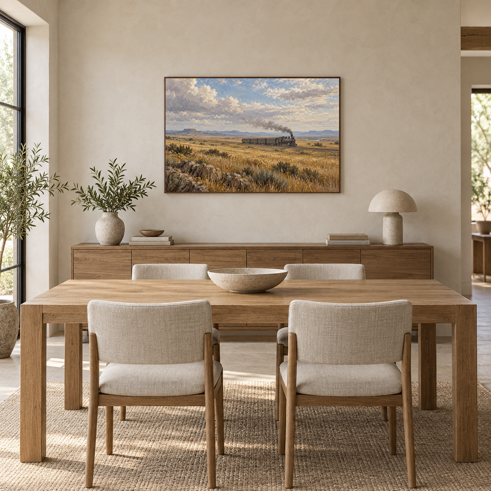 The Last Train West Western oil painting displayed in an interior scene 4