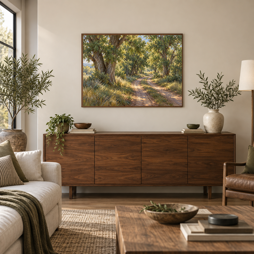 A Place to Rest Western oil painting displayed in an interior scene 2