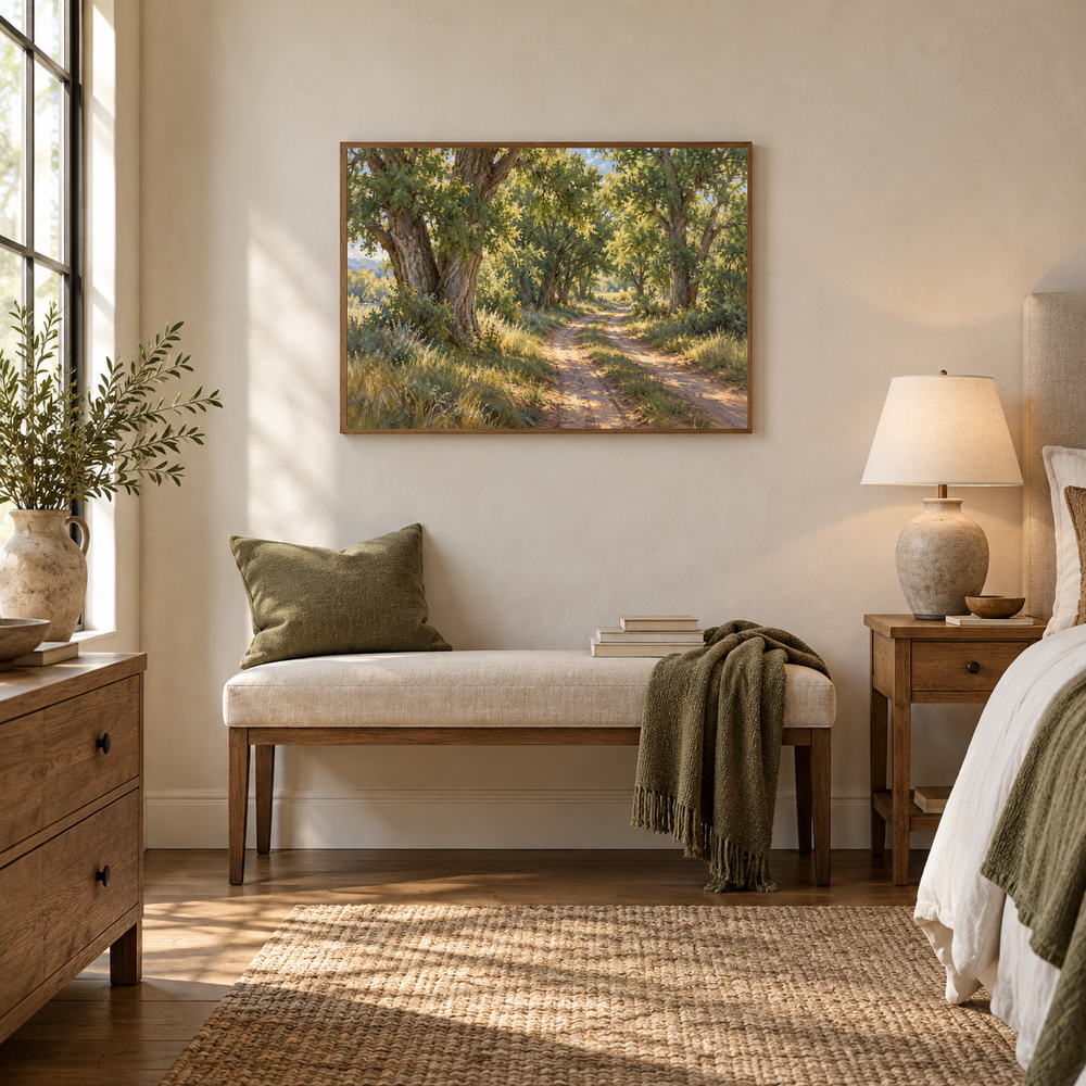 A Place to Rest Western oil painting displayed in an interior scene 5