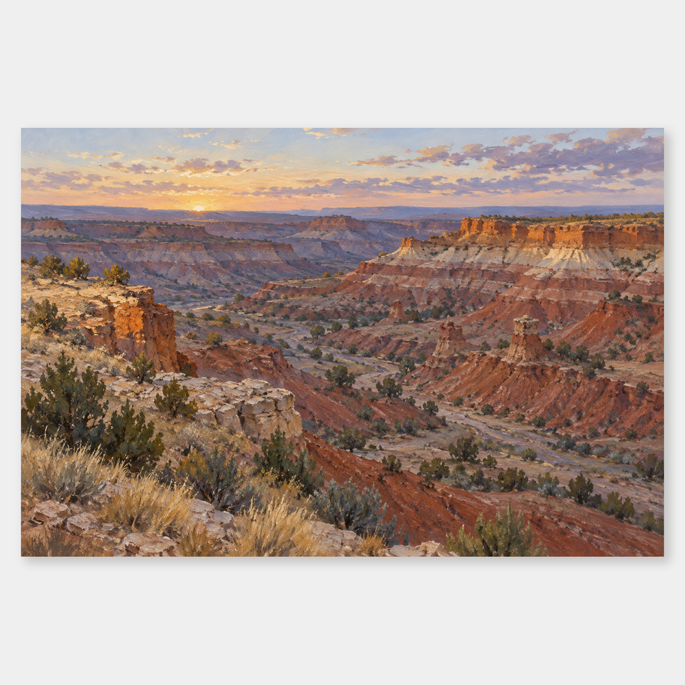Palo Duro at First Light Western oil painting main artwork