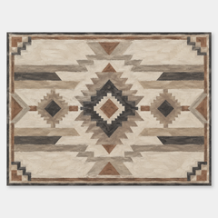 Neutral Modern Southwestern Pattern oil painting shown unframed on a neutral gray background