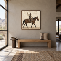Lasso Rider displayed in a Western-inspired entryway