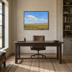Two Riders in Open Country displayed in a Western-inspired study