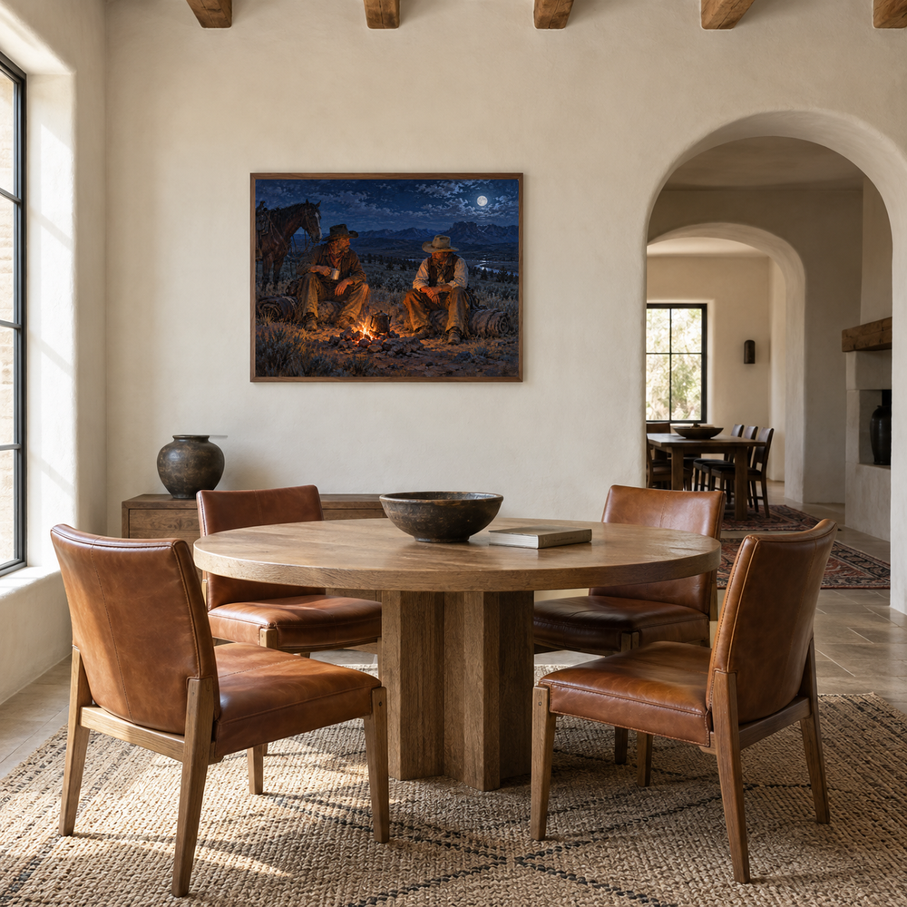Cowboy Campfire displayed in a Western-inspired dining room