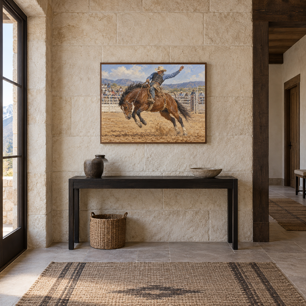 Rodeo Arena displayed in a Western-inspired entryway