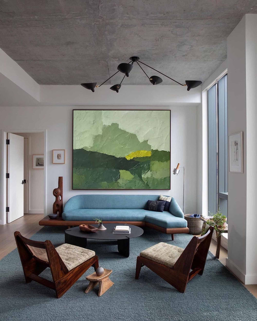 Large Green Abstract Oil Painting On Canvas Original Wall Art Modern Oil Painting Home Decoration