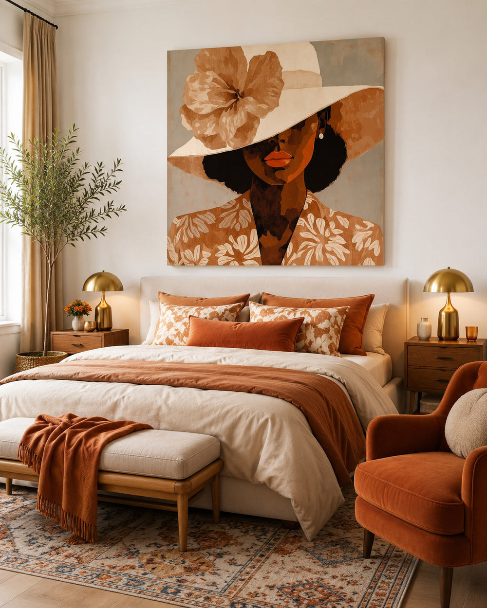 Retro Vintage Style Female Portrait Artwork With Smooth Brushwork And Subtle Texture For Wall Display
