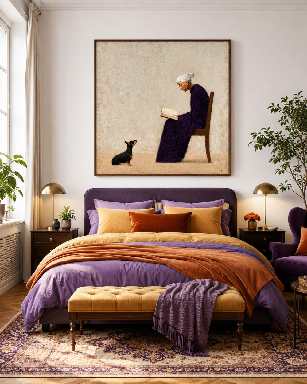 Square Canvas Art With Textured Brushwork For Modern Organic Interiors