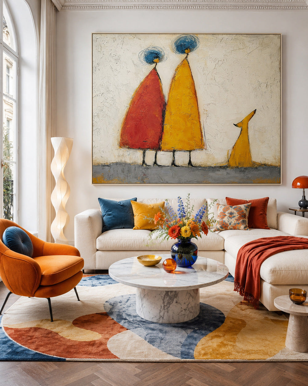 Minimalist Textured Canvas Art Colorful Abstract Figures For Contemporary Home Interior