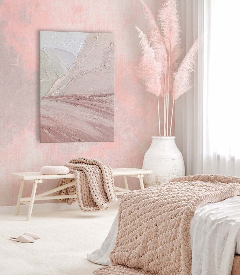 Pink Texture Abstract Art Painting Large Minimalist  Pink Wall Art 3D Texture Art Original Oil Painting