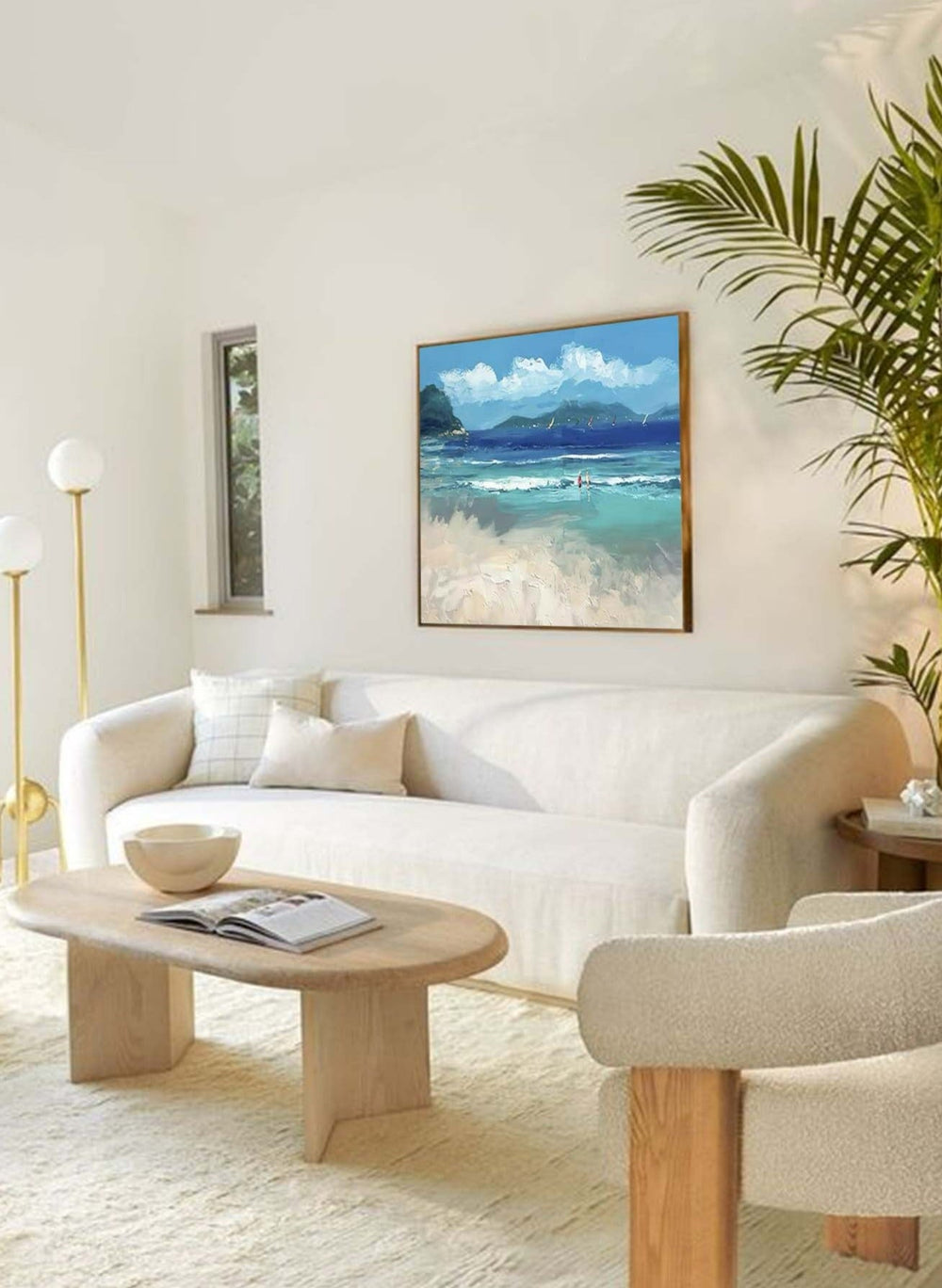 Large Blue Ocean Abstract Oil Painting Original Ocean 3D Texture Painting Ocean Canvas Wall Art Living Room Decor