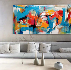Large colorful Acrylic Painting Original Oil Painting On Canvas Modern Abstract Living Room Wall Art