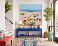 Cheerful Abstract Seascape Art Bright Colors For A Lively Home Interior