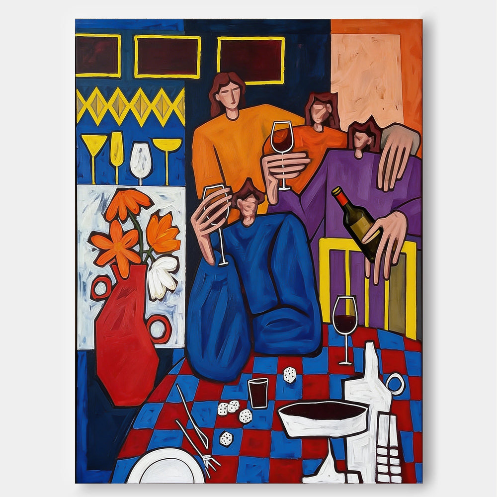 Expressive Figurative Art Canvas For Dining Room And Kitchen Decor