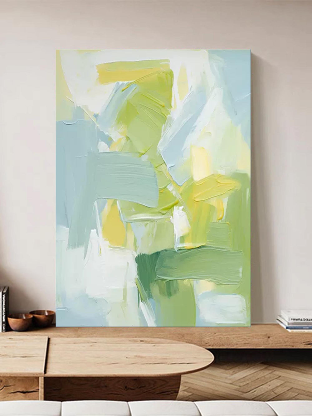Bright Abstract Oil Painting On Canvas Modern Texture Wall Art Large Original Painting For Living Room