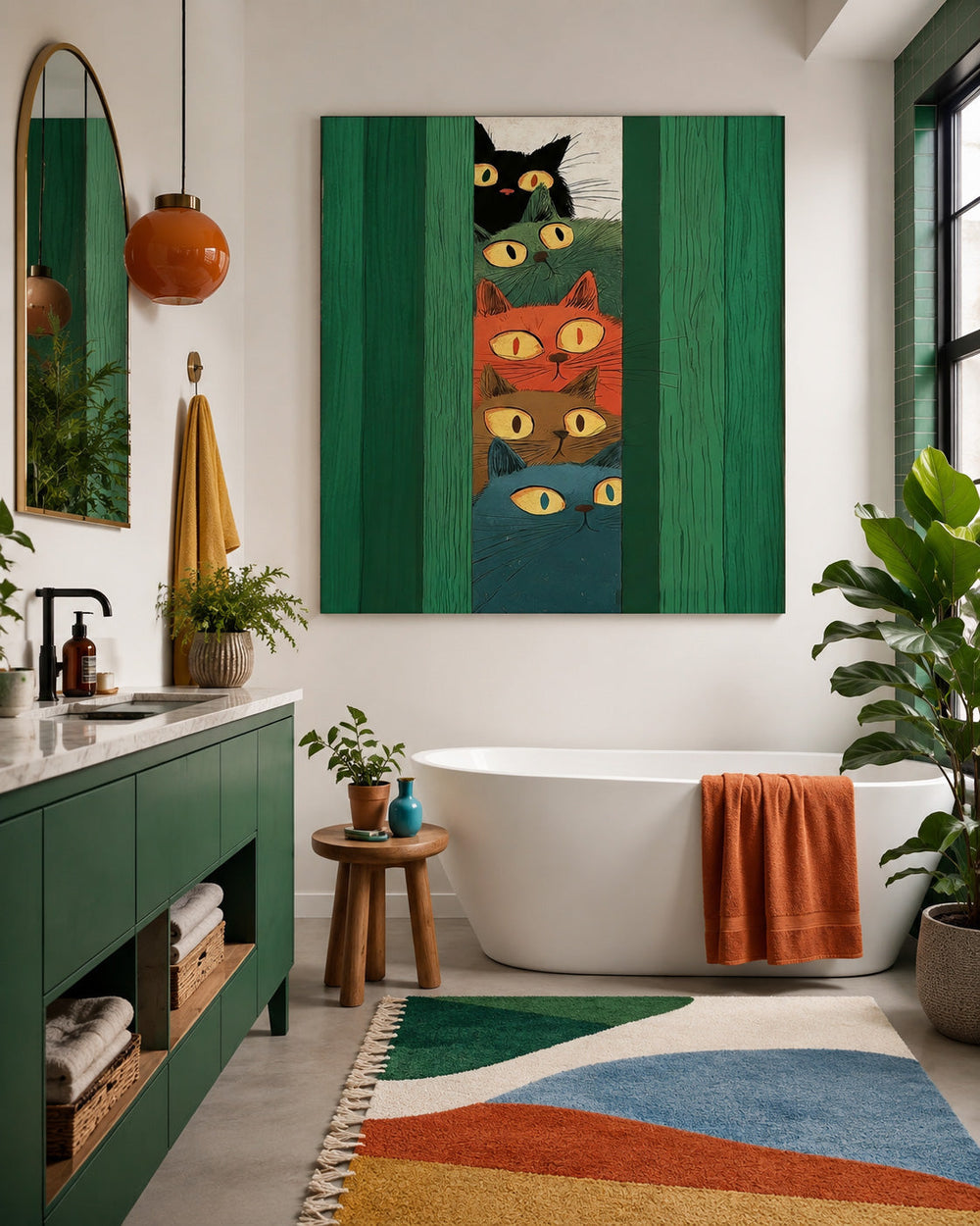 Unique Whiskered Peekaboo Original Painting A Perfect Gift For Cat Lovers