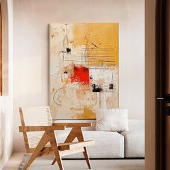 Large Modern Abstract Wall Art Original Oil Painting Canvas Bright Yellow Oil Painting for Home Decor