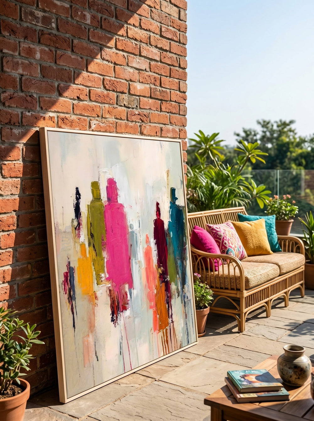 Silhouettes From Behind Art Expressive Abstract Figures With Rich Texture For Contemporary Home And Office Interior Design