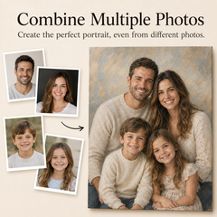 Custom Portrait from Photo | Personalized Family & Wedding Oil Painting Horizontal