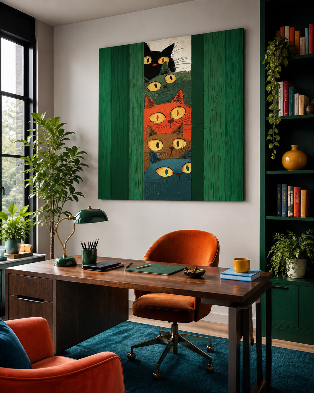 Unique Whiskered Peekaboo Original Painting A Perfect Gift For Cat Lovers