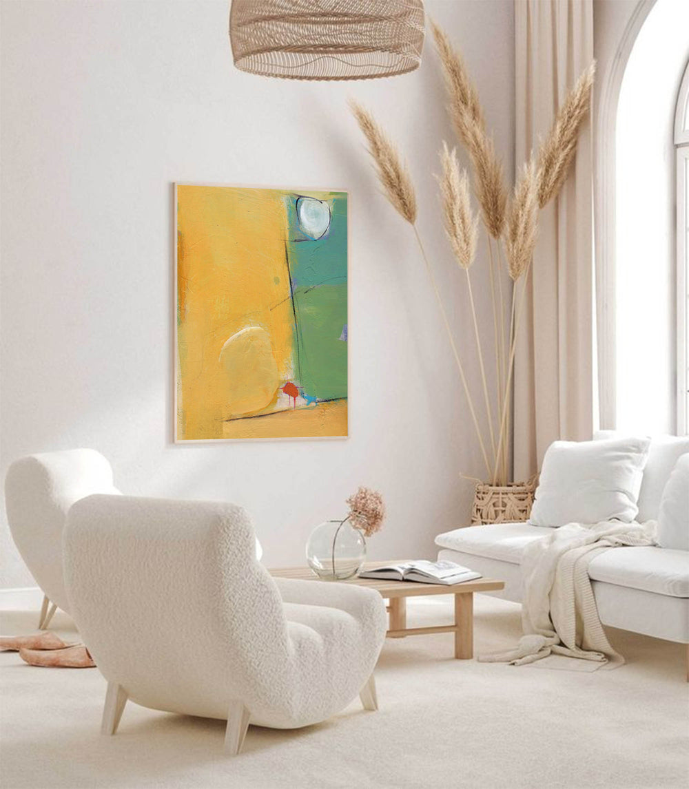 Minimalist Bright Yellow Wall Art Vibrant Yellow Wall Decor Large Minimalist Style Abstract Painting