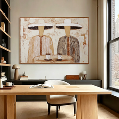 Desert Walk – Hand-Painted Minimalist Oil Painting