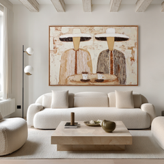 Desert Walk – Hand-Painted Minimalist Oil Painting