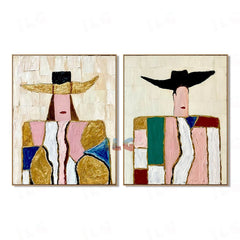 Colorful Characters – Abstract Portrait Wall Art Set hand-painted wall art