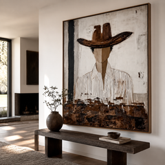 Desert Nomad Portrait – Abstract Cowboy Wall Art