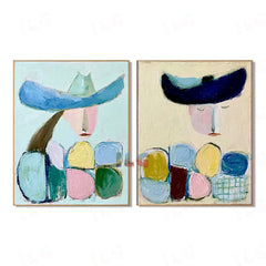 Dreamy Figures – Abstract Portrait Wall Art Set hand-painted wall art