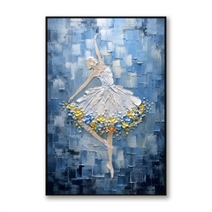 Frozen Ballet Symphony – Textured Figurative Wall Art hand-painted wall art