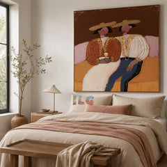 Golden Evening Pair – Elegant Figurative Wall Art
