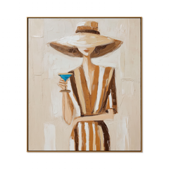 Golden Hour Muse – Modern Abstract Female Portrait Wall Art hand-painted wall art