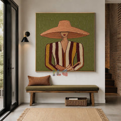 Olive Muse Portrait – Modern Figurative Wall Art