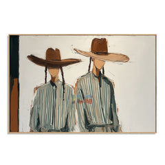 Parallel Souls – Contemporary Western Couple Wall Art hand-painted wall art