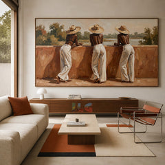Riverside Reverie – Coastal Figurative Wall Art